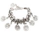 thumbnail image 5 of turco Boho moneda Tribal declaración tobilleras cadena Plata Hugo Pulsera de Behomia Coin, 5 of 7