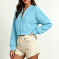 thumbnail image 2 of jjayotai Womens Zip up Sweatshirts Jackets Long Sleeve Casual Loose Outwear with Pockets, 2 of 6