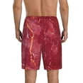 thumbnail image 3 of Naloa Abstract Red Marble Men's Short Pajama Pants, Lounge Comfort Shorts with Elasticized Waistband and Side Pockets - 3X-Large, 3 of 9