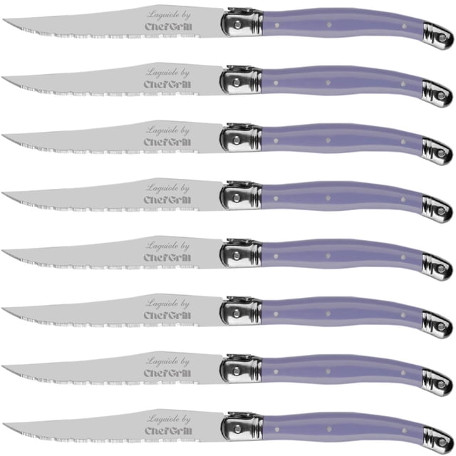 Cuchillo de acero Inoxidable VentDepot LaguiolePurple 8 pzas 23 cm morado