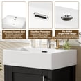 thumbnail image 6 of 20" Bathroom Vanity with Sink, Free Standing Vanity Cabinet with 1 Soft Closing Door & 1 Drawer, Solid Wood Bath Vanity Organizer with Ceramic Sink, Black, 6 of 10