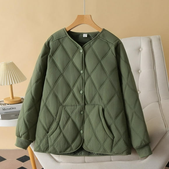 Amzcrzy Puffer Jacket Womens Women Warm Quilted Jackets for Women Long Sleeve Floral Soild Puffer Jacket Coats with Pockets Womens Puffer Jacket Jackets for Women Womens Jacket