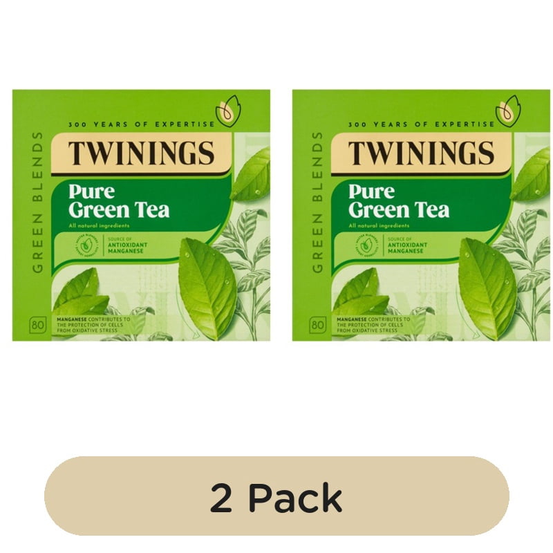 Twinings Green Tea 80's, British Import (Pack of 2)