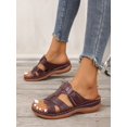 thumbnail image 4 of Women's Summer New Black Metal Buckle Flip Flops, Fashionable, Comfortable, Elegant, Casual, Beach, Wedge, Thick-Soled Sandals, Plus Size, 4 of 4