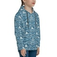 thumbnail image 3 of Picia Nautical Pattern Youth Hoodie - Warm Pullover Sweatshirt with Kangaroo Pocket, Ideal for Boys and Girls-Small, 3 of 6