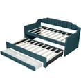 EUROCO Twin Size Upholstery Daybed with Trundle and Drawers, Storage Platform Bed with Big ...