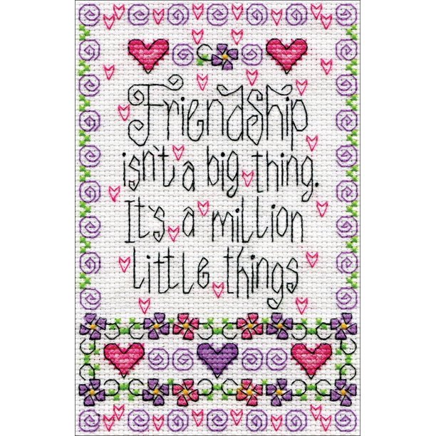 Design Works Counted Cross Stitch Kit 5 X7 Friendship 14 Count Walmart Com Walmart Com