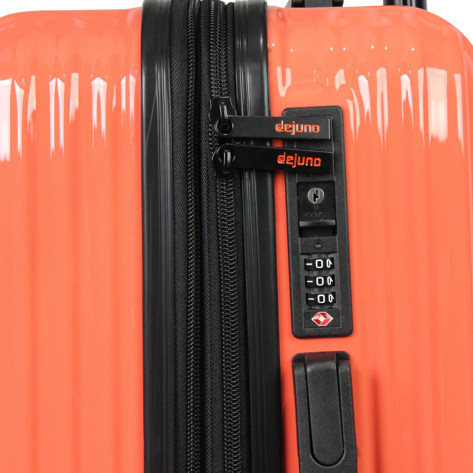 CalBags Dejuno Tonal 24-Inch Polycarbonate Lightweight Hardside Expandable Spinner Luggage with TSA Lock - Coral