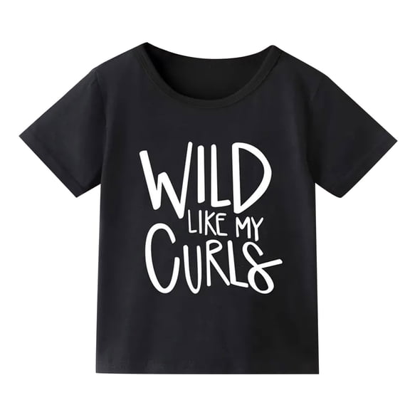 Aihuaihua Shirt for Girl Graphic T-Shirts Short-Sleeve T-Shirt Cute Round Neck Summer Tops Clothes for Girls Size 7-8 Years(Black)