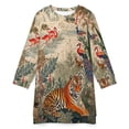 thumbnail image 4 of Tiger Jungle Birds Vibrant Scene Women Elegant Long Sleeve Warm Dress Autumn Winter Sweater Dress Casual Pullover Mini Dresses, 4 of 7