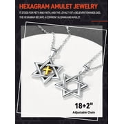 FaithHeart Star of David Cross Necklace for Women Men Sterling Silver Jewish Church Jewelry Solomon Hexagram Christ Protective Amulet Jewelry Gift for Wife Girlfriend Mothers Day