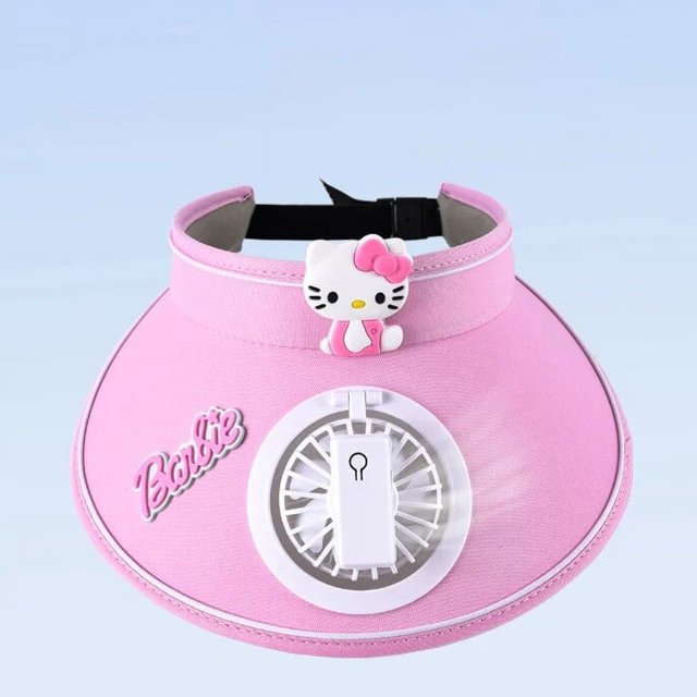 Sombrero de ventilador USB Kawaii Sanrio Hello Kitty figura de Anime Kuromi Cinnamoroll sombrero de sol moda portátil recargable tapa superior vacía Y2K