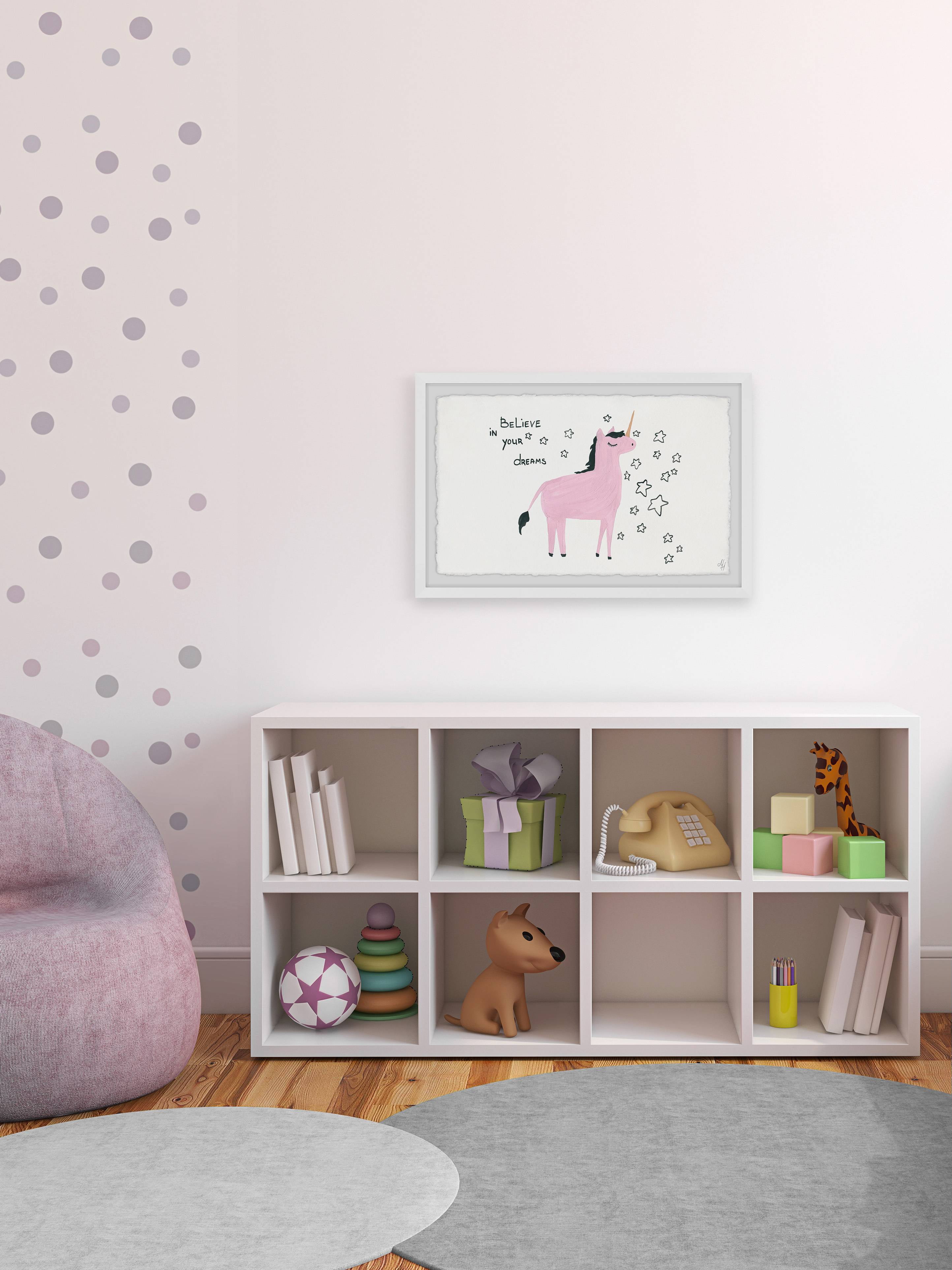 Marmont Hill Unicorn Dreams Framed Wall Art, 30.00" x 1.50"