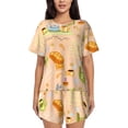 thumbnail image 1 of Fotbe Scandinavian Style Hygge Conjunto de Pijama Estampado para Mujer, 2 Piezas, Ropa de Dormir con Camiseta de Manga Corta y Shorts Suaves-Large, 1 of 6