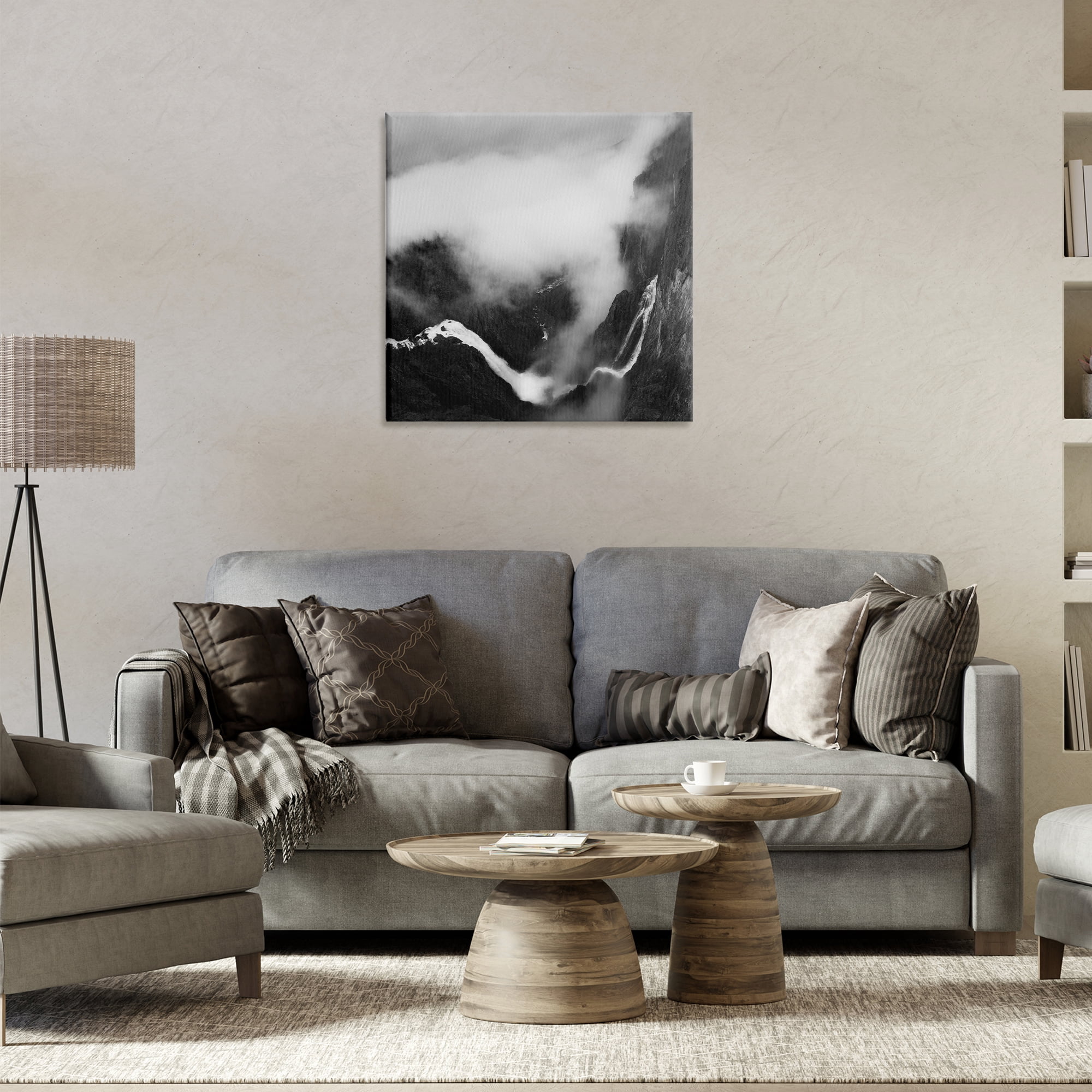 Stupell Industries Foggy Mountain Crags Abstract Photography Wrapped Canvas Art Print Wall Art, 24 x 24