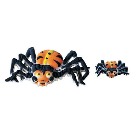 Spider Assortment Sugar Decorations Toppers Cupcake Cake Cookies Halloween 12 Count