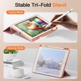 thumbnail image 6 of JETech Detachable Case for iPad 9/8/7 (10.2-Inch, 2021/2020/2019 Model, 9th/8th/7th Generation) with Pencil Holder, Removable Magnetic Cover Trifold Stand Clear Back, Auto Wake/Sleep (Rose Gold), 6 of 6
