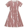 thumbnail image 7 of Girls Short Sleeve Flowy Dress Child Kids A-Line Skater Flowy Summer Casual T-Shirt Dresses Kids Plus Size Witch Dress 9Y, 7 of 7