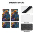 thumbnail image 4 of Honeii Neon Seahorse Underwater Realm Print Car Foot Mat Four-Piece Set - Front & Rear Universal Car Floor Mats for SUVs, Trucks, Sedans, 4 of 7