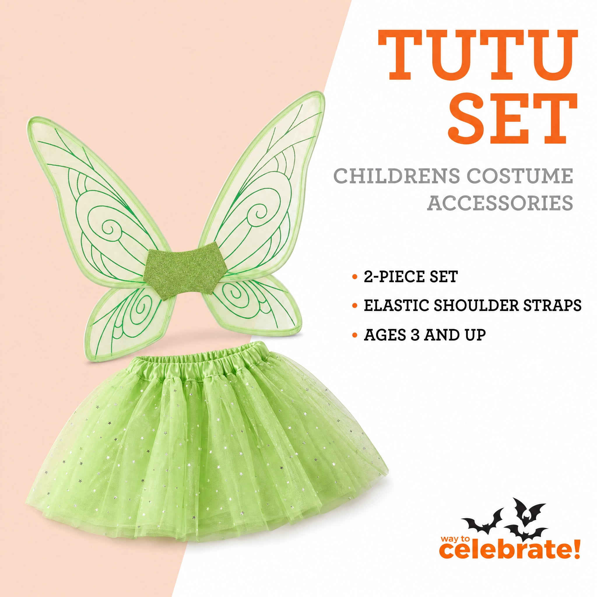 Tutu Costume Accessory Set for Children, Green, 2 Pieces, Halloween by Way To Celebrate