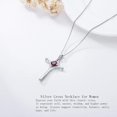 thumbnail image 5 of WINNICACA S925 Sterling Silver Faith Cross Garnet Necklace January Birthstone Crucifix Pendant Religious Jewelry  Birthday Anniversary Mothers Valentines Day Gifts for Women, 5 of 8