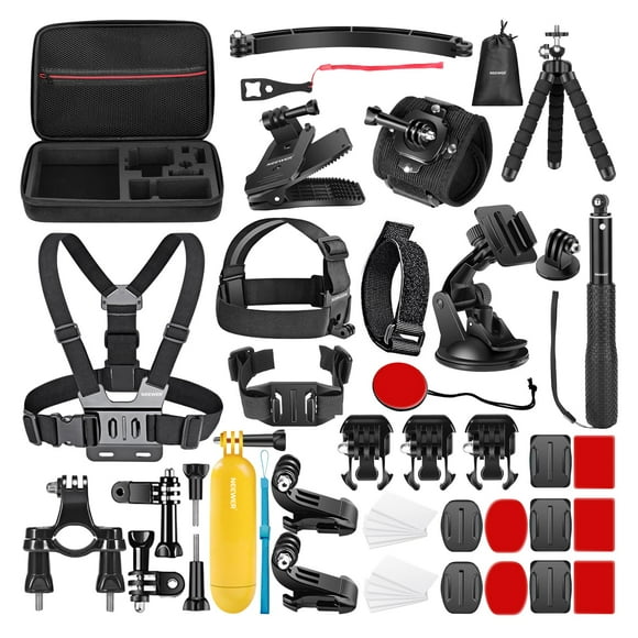 NEEWER 50 in 1 Action 5 Camera Accessory Kit Compatible with GoPro Hero 13 12 11 DJI OSMO 4 3 2 Insta360 X4 X3 SJCAM AKASO VicTsing APEMAN Campark Son