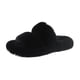 thumbnail image 5 of Pantuflas de felpa para mujer, peludas, antideslizantes, cálidas, transpirables, para casa, sin cordones, con dos bandas, toboganes abiertos, zapatos , negro, 36 Yinane Pantuflas de felpa, 5 of 8