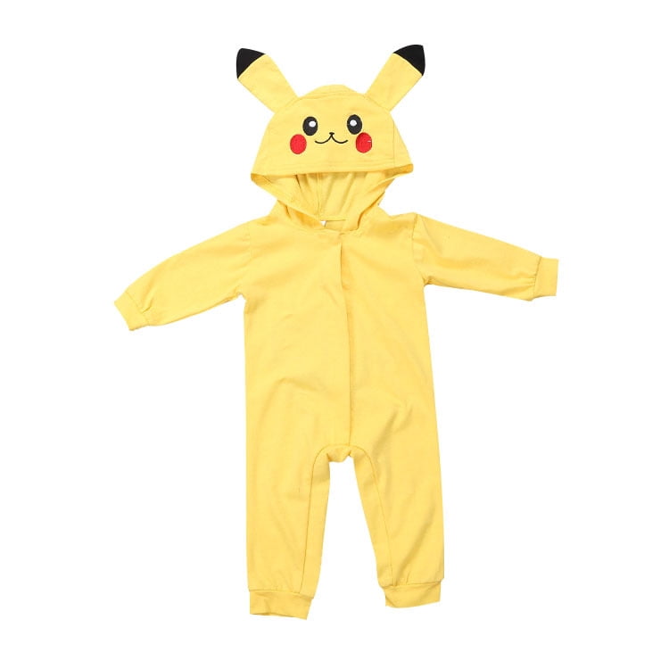 Pokemon Newborn Baby Sleeve Pikachu Cartoon Jumpsuit Baby Clothing Size 0-24 Months -