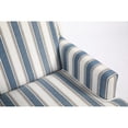 thumbnail image 5 of Accent Chair, Living Room Chair, Upholstered Armchair with Blue and White Striped Linen Fabric Solid Wood Frame Nailhead Trim Vintage Design, Blue, 5 of 8