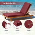 thumbnail image 6 of Millsilo Outdoor Chaise Lounge Cushion, 72" x 21" x 3" Patio Lounge Chair Cushion, Water-Resistant UV-Protected Replacement Cushion with High Density Foam, Burgundy, 6 of 7