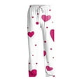 thumbnail image 4 of Hearthz Mens Valentines Day Pajama Pants Men's Pajama Pants Love Heart Print Drawstring Wide Leg Mens Lounging Pants with Pocket, 4 of 6