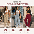 thumbnail image 3 of YUTK Women High Waisted Dress Work Pants Long Straight Leg Office Business Casual Trousers Yoga Pants with Pockets Wine L, 3 of 8