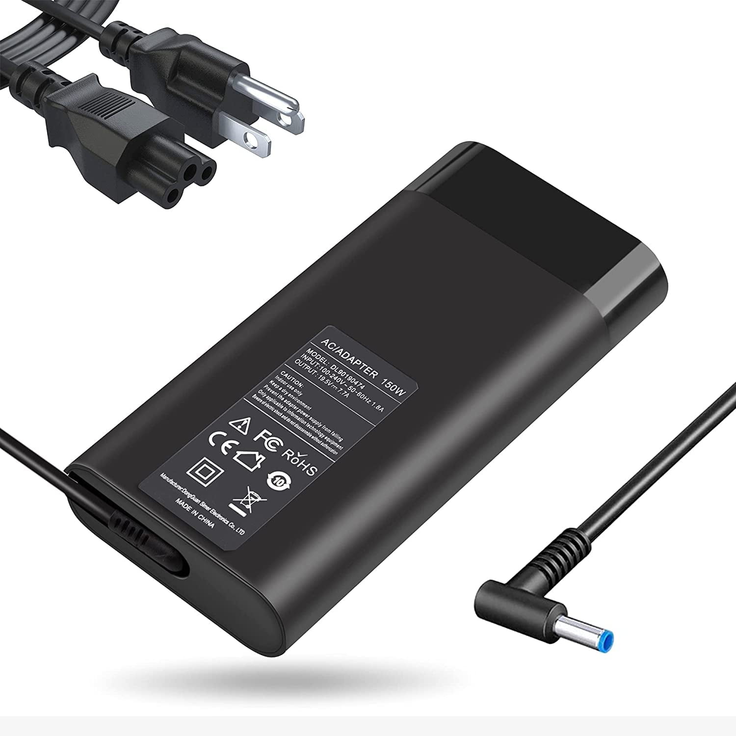 150W 7.7A Laptop Charger for HP Zbook 15 G3 G4 G5 G6 G7 G8 HP OMEN 15 17 15-ce0xx 15-ax0xx HP Pavilion Gaming Laptop 15 17 TPN-CA11 TPN-DA09 L32661-001 Replacement AC Adapter Power Supply Cord