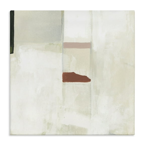 Stupell Industries Abstract with Terracotta Accent Abstract Painting Gallery Wrapped Canvas Art Print Wall Art, 17 x 17