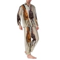 thumbnail image 2 of Lsque Horses free run on desert Pattern Long Sleeve Pajama Set for Men - Soft 2-Piece Sleepwear and Loungewear Set with Pockets, Comfy Nightwear-XX-Large, 2 of 7