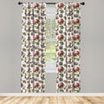 thumbnail image 3 of Ambesonne Anchor Curtains, Vintage Aquatic Theme, Pair of 28"x84", Multicolor, 3 of 5
