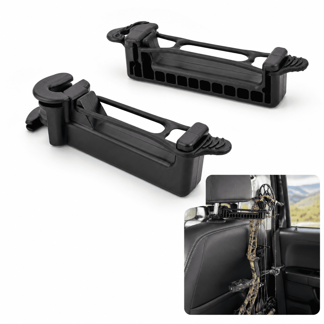 Heavy Bow Hanger For Truck 2 Headrest Mount Holder