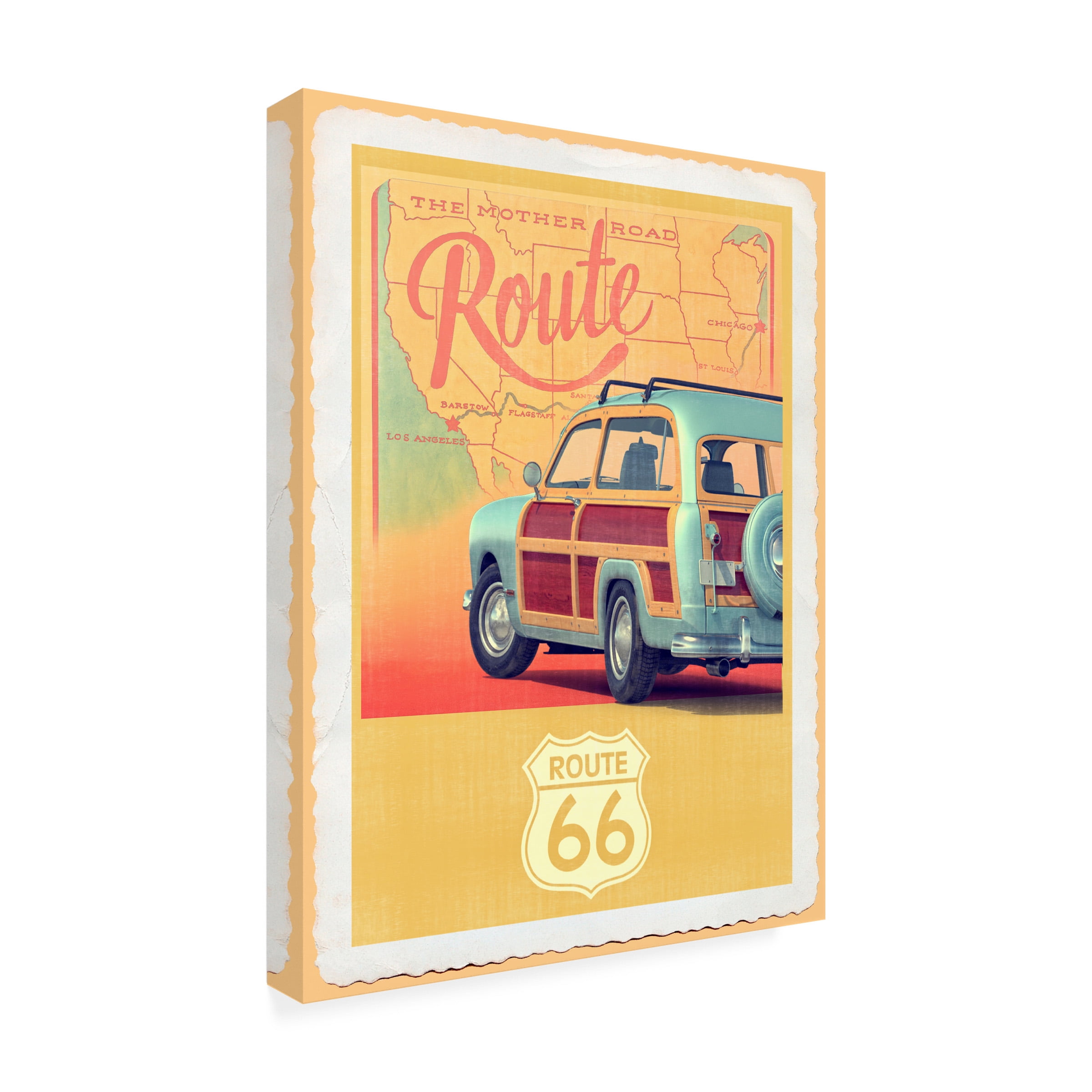 Edward M. Fielding 'Route 66 Vintage Travel' Outdoor Canvas