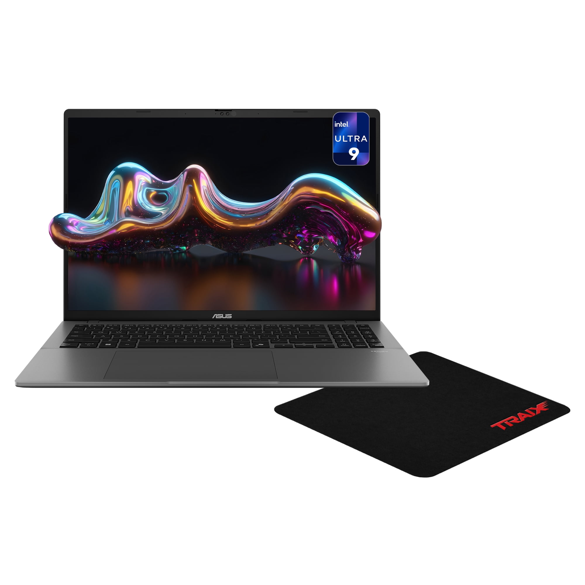 Asus Vivobook S16 Laptop, Intel Ultra 9-386H, 32 GB DDR5 RAM, 1 TB PCIe SSD, 16" WUXGA (1920x1200) 16:10 OLED 60Hz Display, Intel Graphics, Backlit Keyboard, W11 Home, Matte Gray + Traix MousePad