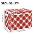 thumbnail image 3 of Red Plaids Beige Hearts Valentine Foldable Storage Bins with Lids Handles Collapsible Storage Containers Tote Boxes 16.5 x 12.6 x 11.8 inches, 3 of 7