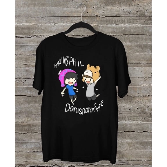 RARE NEW Dan and Phil Classic Gift For Fan Black All Size Shirt AM484
