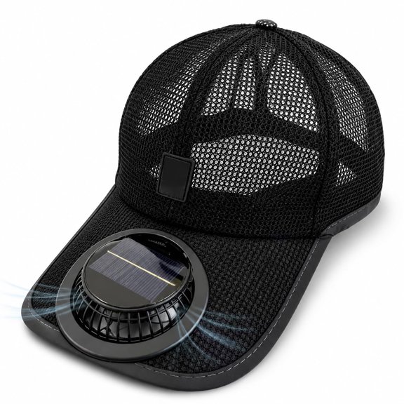 Solar Rechargeable Baseball Cap with Dual Power Fan, USB Charging Cooling Hat for Outdoor Camping