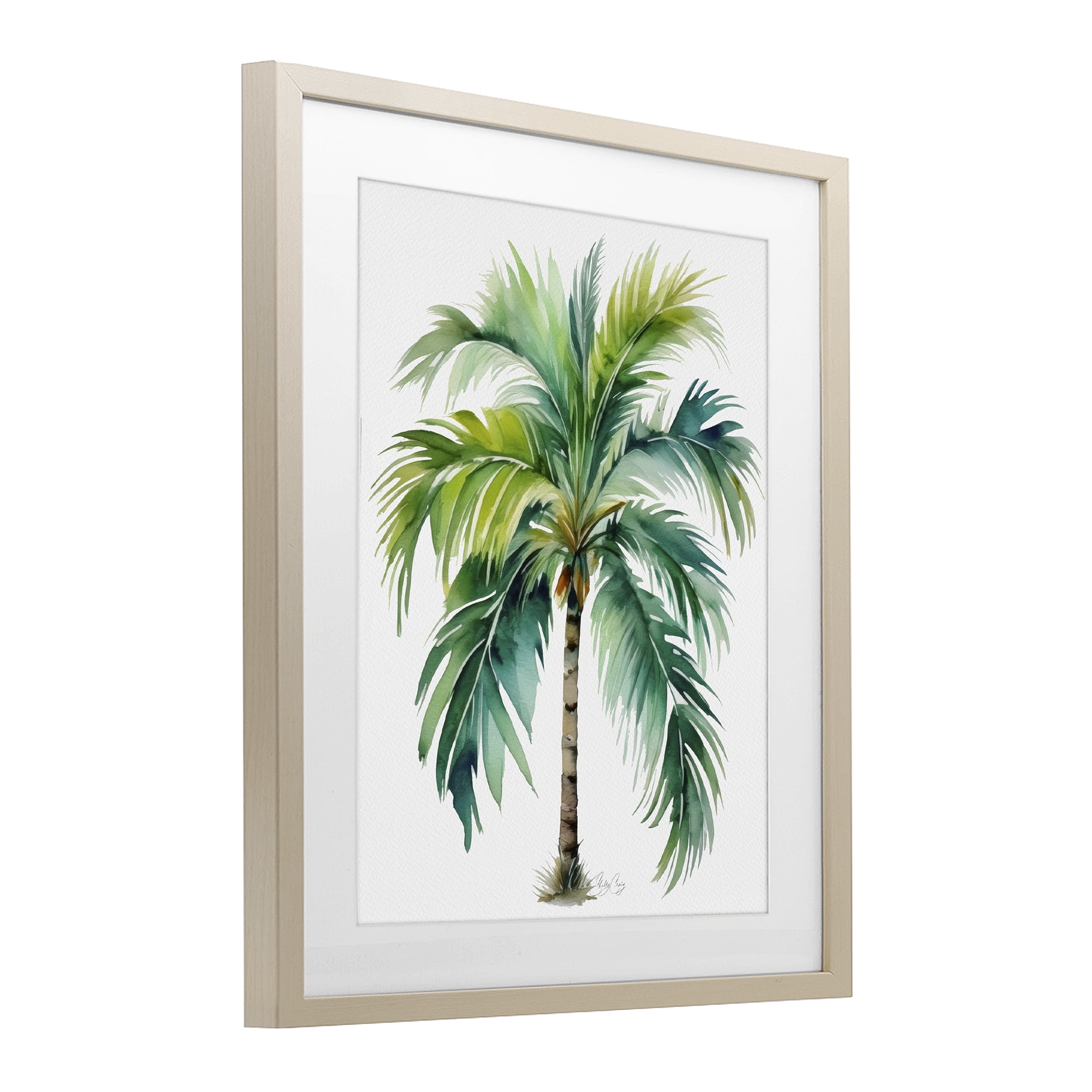 Stupell Industries Lagoon Majesty Palm Birch Framed Print Under Glass, design by Shelly Craig