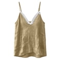 thumbnail image 4 of Fewfanhot Tops for Women Trendy Summer Lace Sleeveless Tank Top with Scalloped Hem, Vintage Boho Spaghetti Strap Blouse, 4 of 8