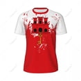 thumbnail image 3 of Exclusive design Gibraltar Flag Grain 3D Printed Men For Running Bike Soccer Tennis Fitness Sports tshirt Mesh Short T-shirt, 3 of 10
