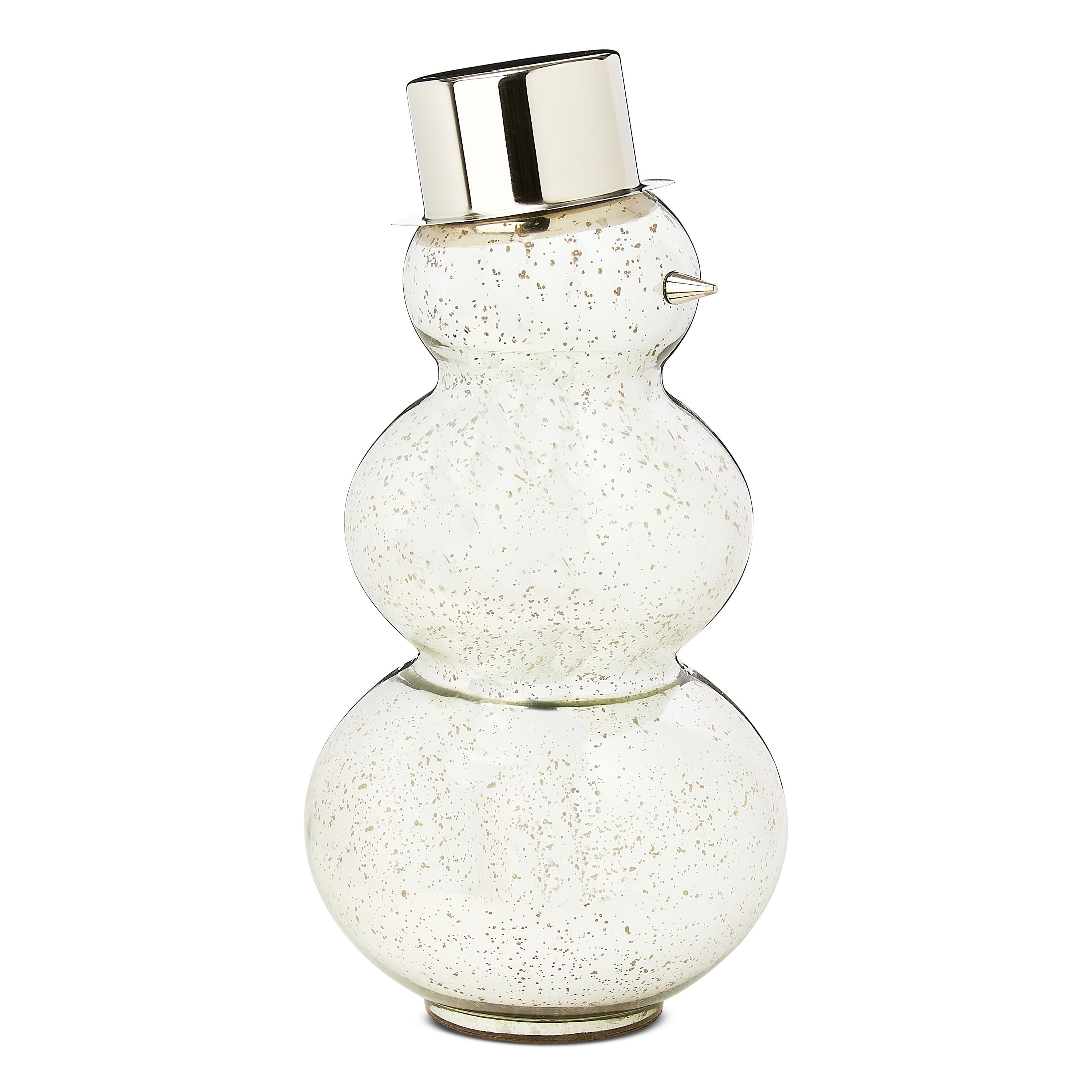 Glass and Metal Snowman Christmas Decoration, Silver, 30", by Holiday Time