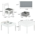 thumbnail image 3 of Coewske Kids Table & Chair Set 4 in 1 Wooden Activity Table w/ Storage Drawers Detachable Blackboard, 3 of 7