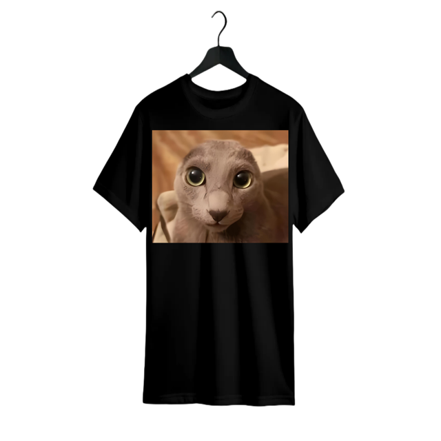 Camiseta gráfica con meme de gato sin orejas - Diseño "Soy todo oídos", 100 % algodón, manga corta, cuello redondo, estilo casual y deportivo para hombre.