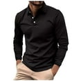 thumbnail image 1 of Hiiyo Polo pour Homme Grande Taille, T-Shirt à Manches Longues Uni, Tailles P-TTTG, 1 of 7