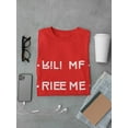 thumbnail image 3 of Kill Me Secret Message Graphic Men Red T-Shirt, Male x-Large, 3 of 4